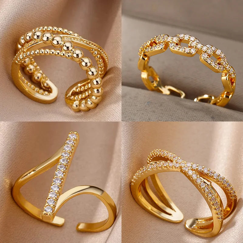 Golden Prism Zircon Ring