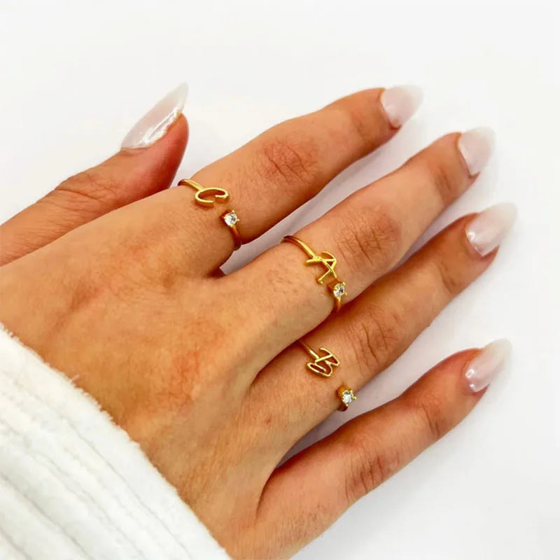 Tiny Treasure Letter Ring