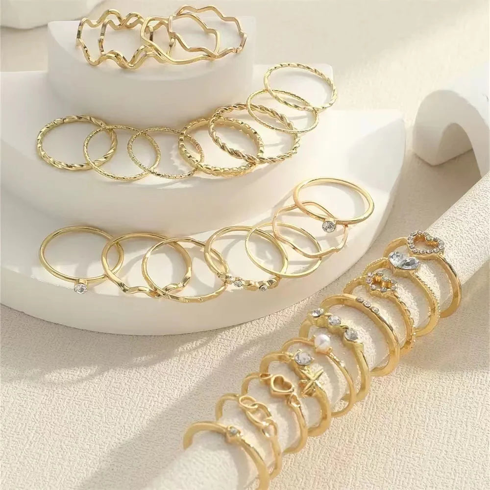 Celeste Wave Luxury Ring Set