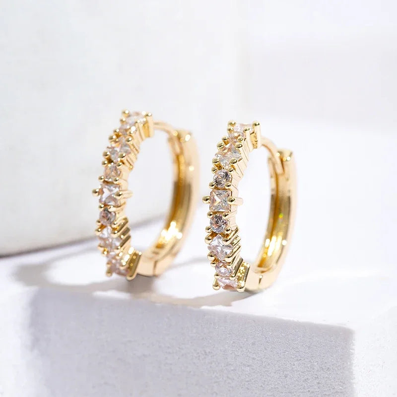 Gleaming Aura Zircon Hoops