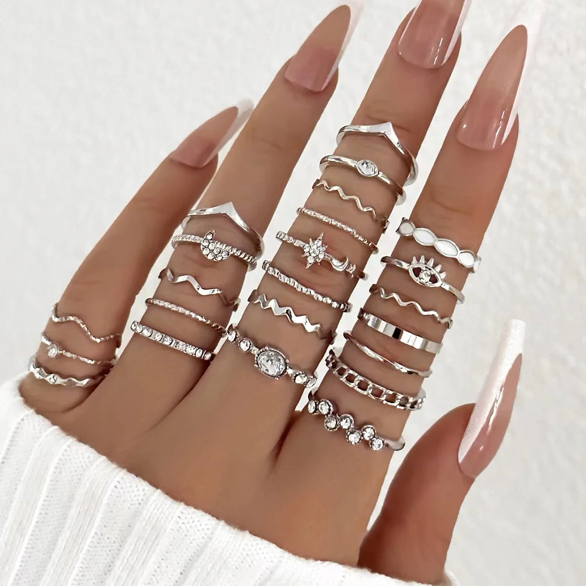 Celeste Wave Luxury Ring Set