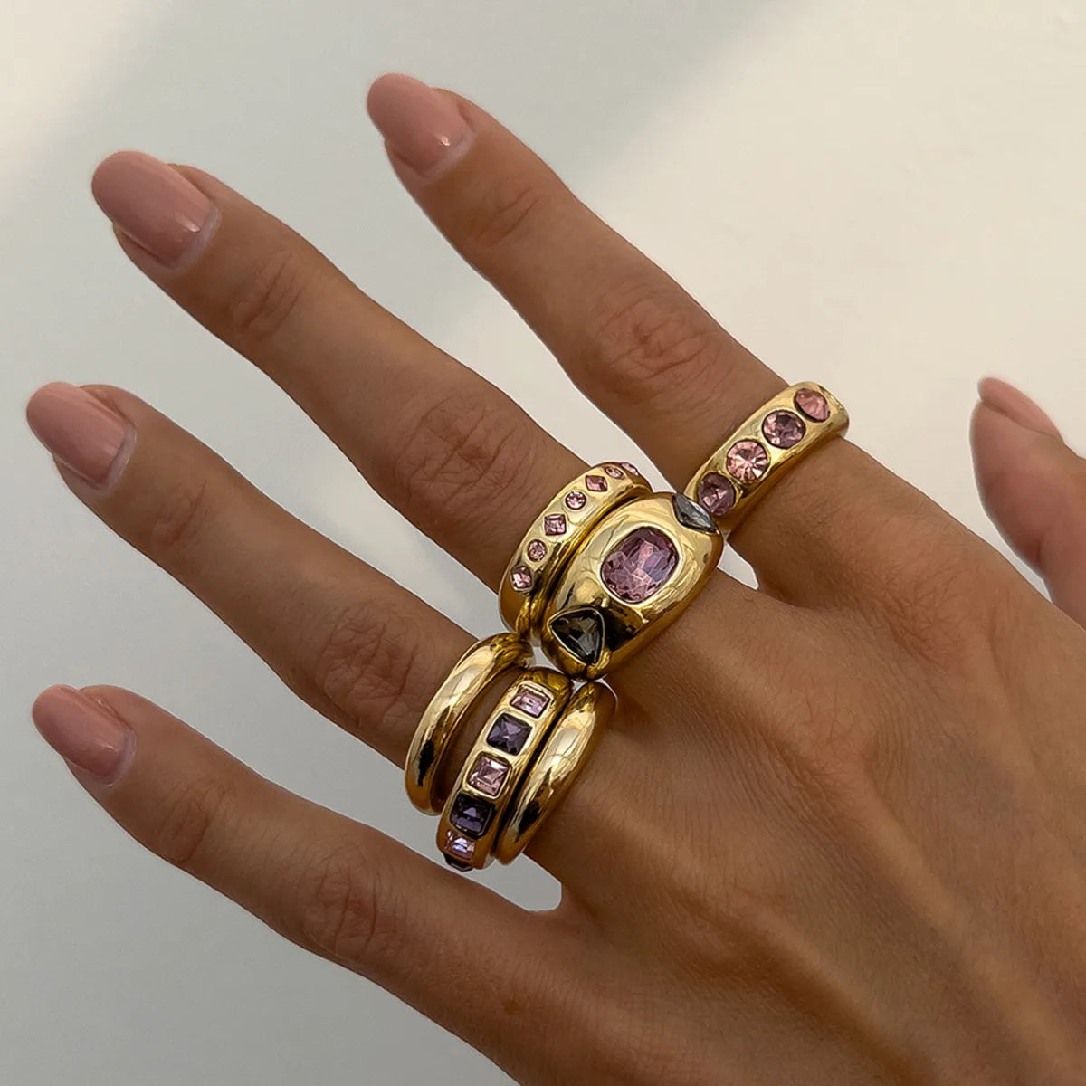 Purple Aura Adjustable Rings