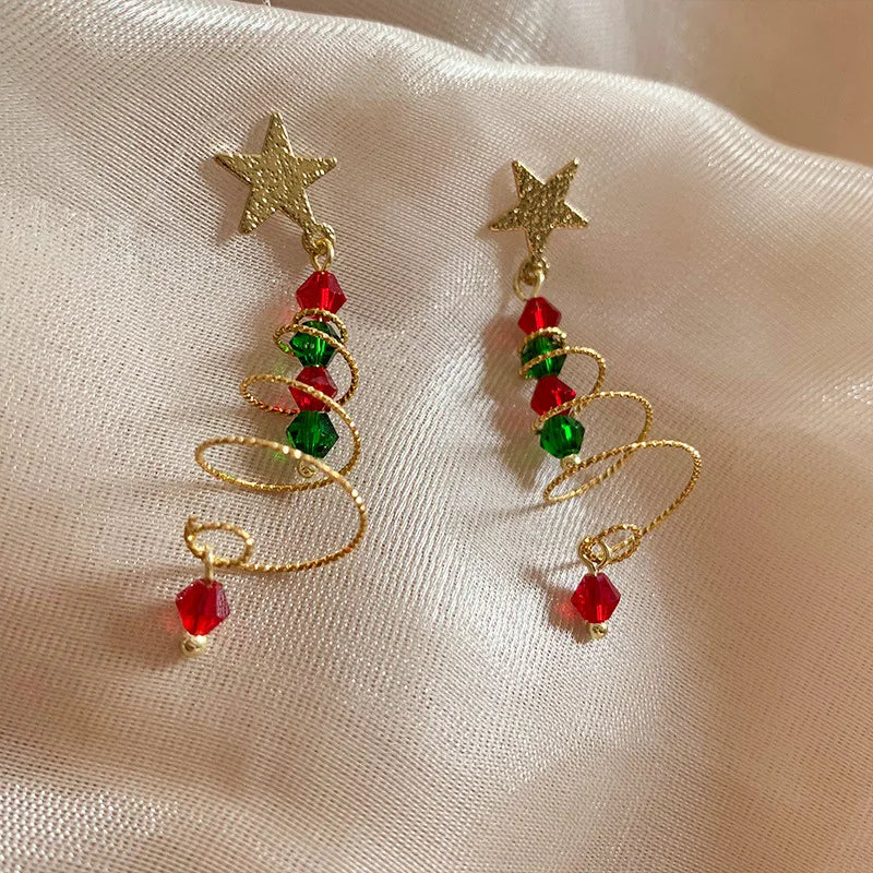 Winter Glow Bow & Bell Earrings