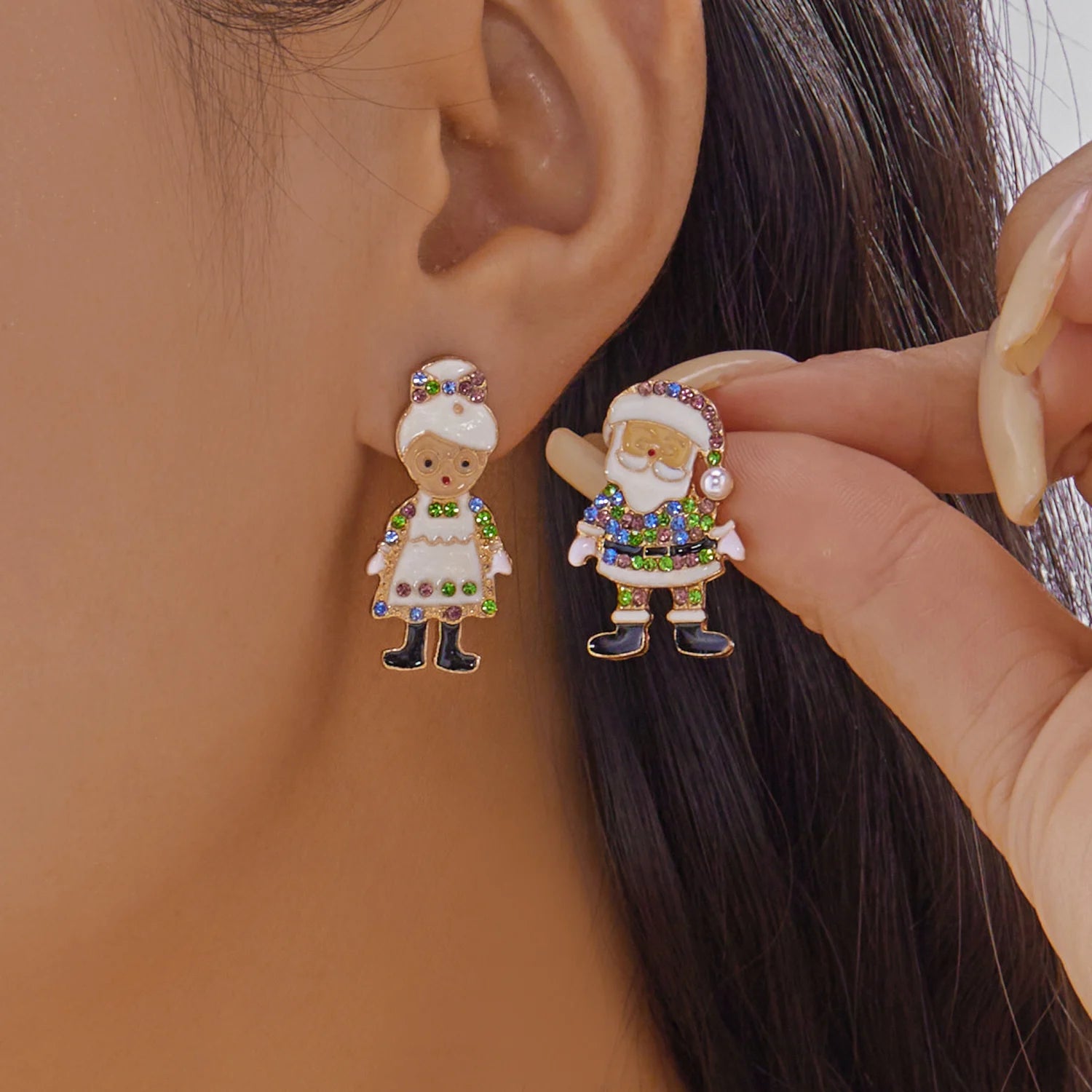 Winter Glow Bow & Bell Earrings