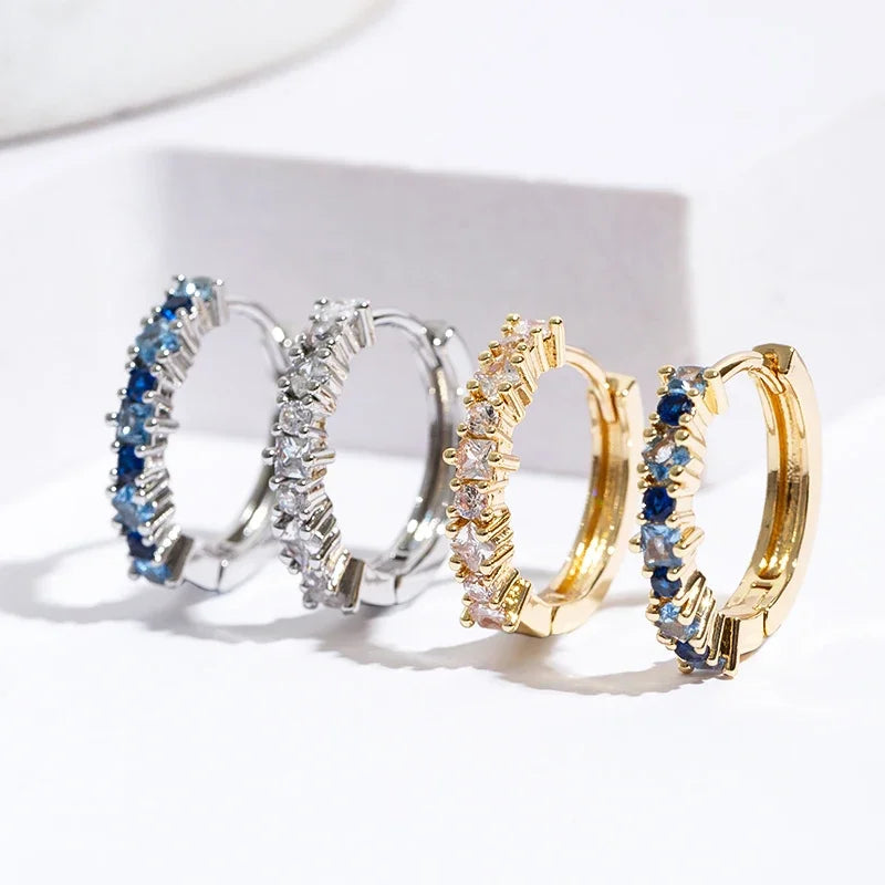 Gleaming Aura Zircon Hoops