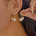 Winter Glow Bow & Bell Earrings