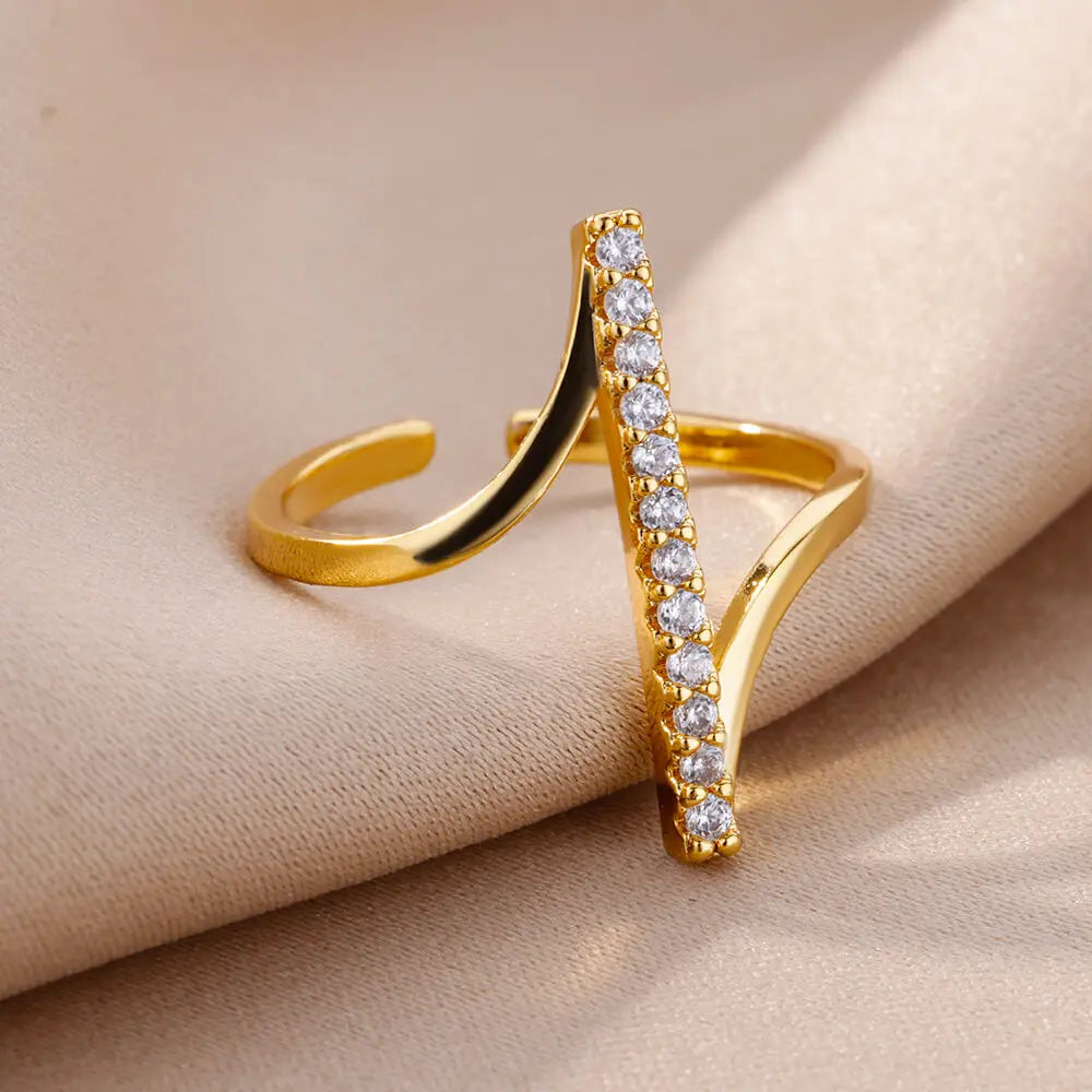 Golden Prism Zircon Ring