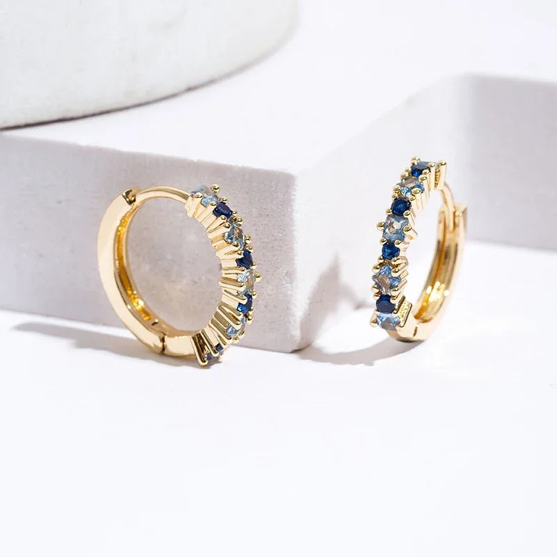 Gleaming Aura Zircon Hoops