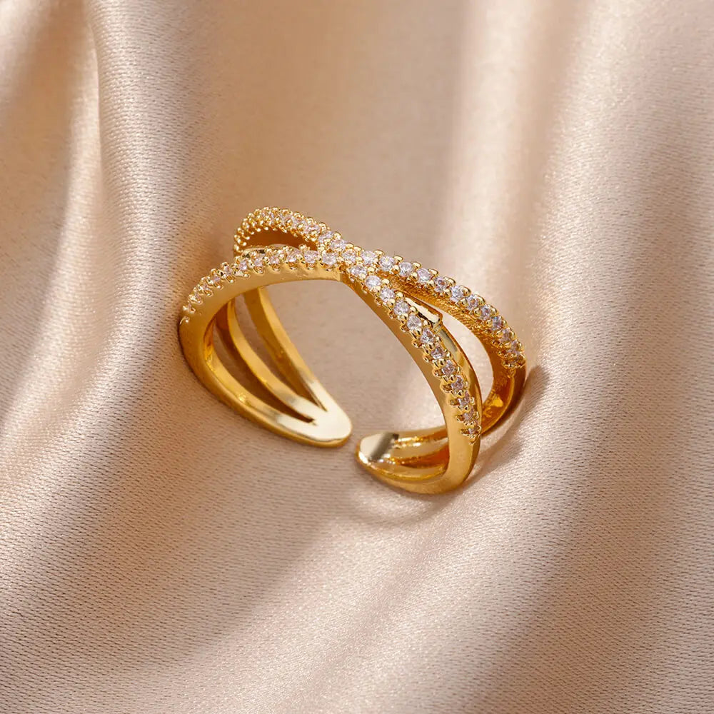 Golden Prism Zircon Ring