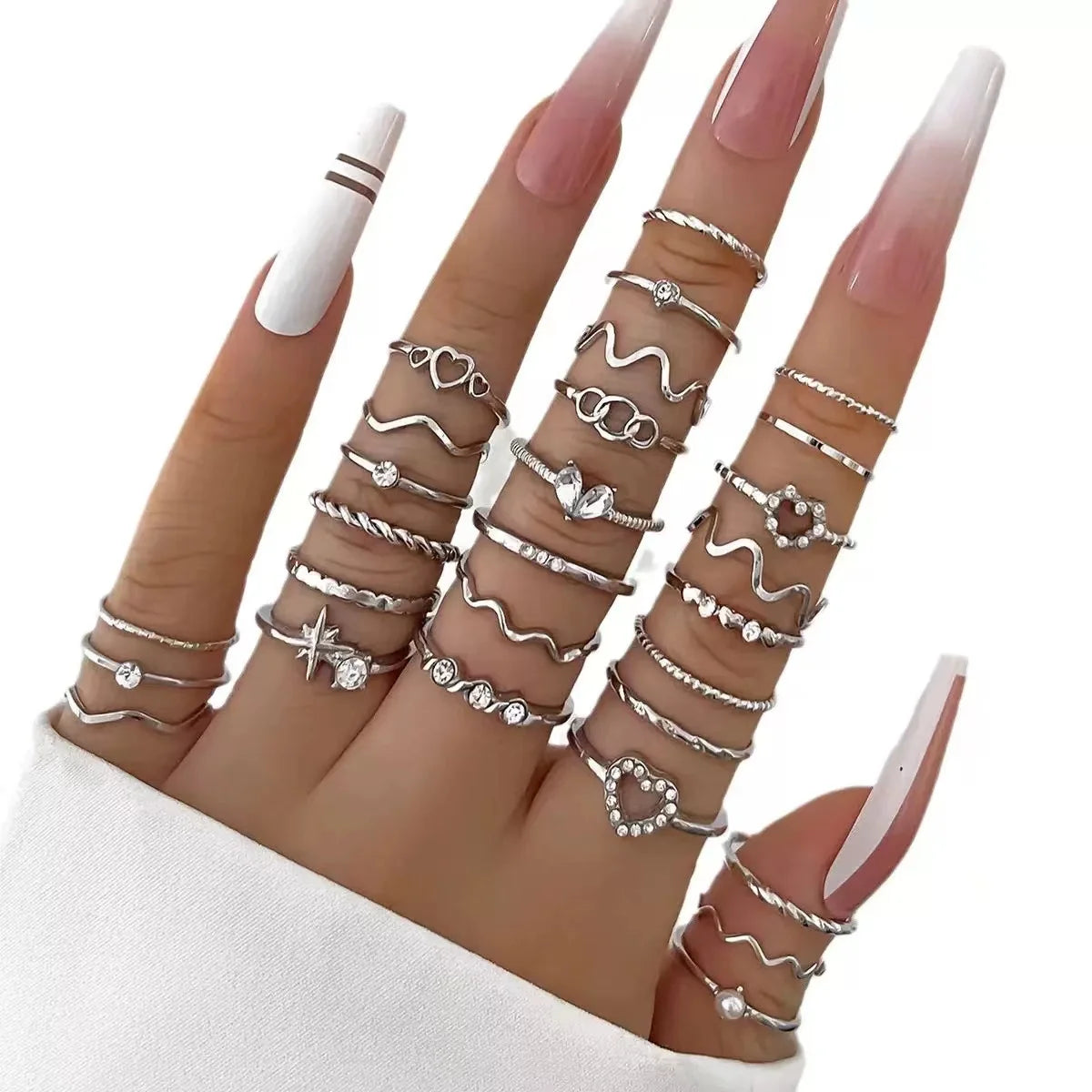 Celeste Wave Luxury Ring Set