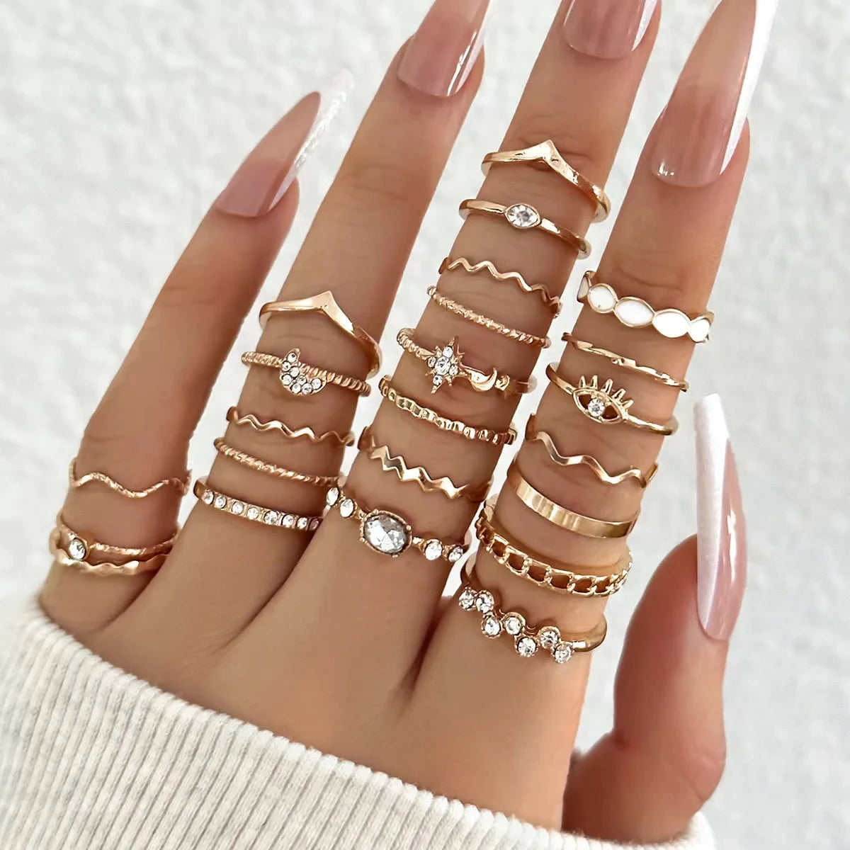 Celeste Wave Luxury Ring Set