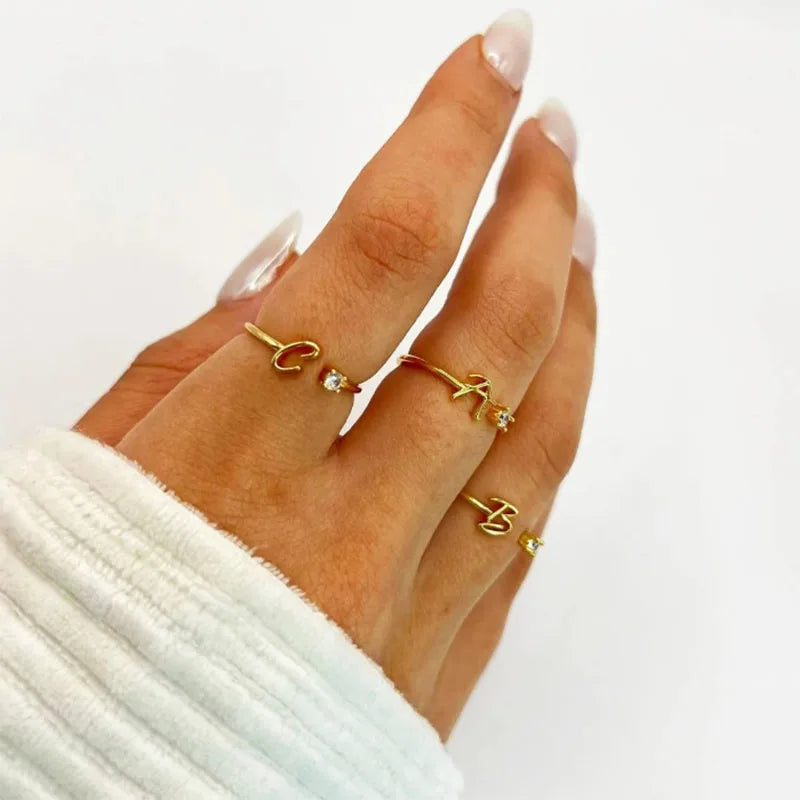 Tiny Treasure Letter Ring