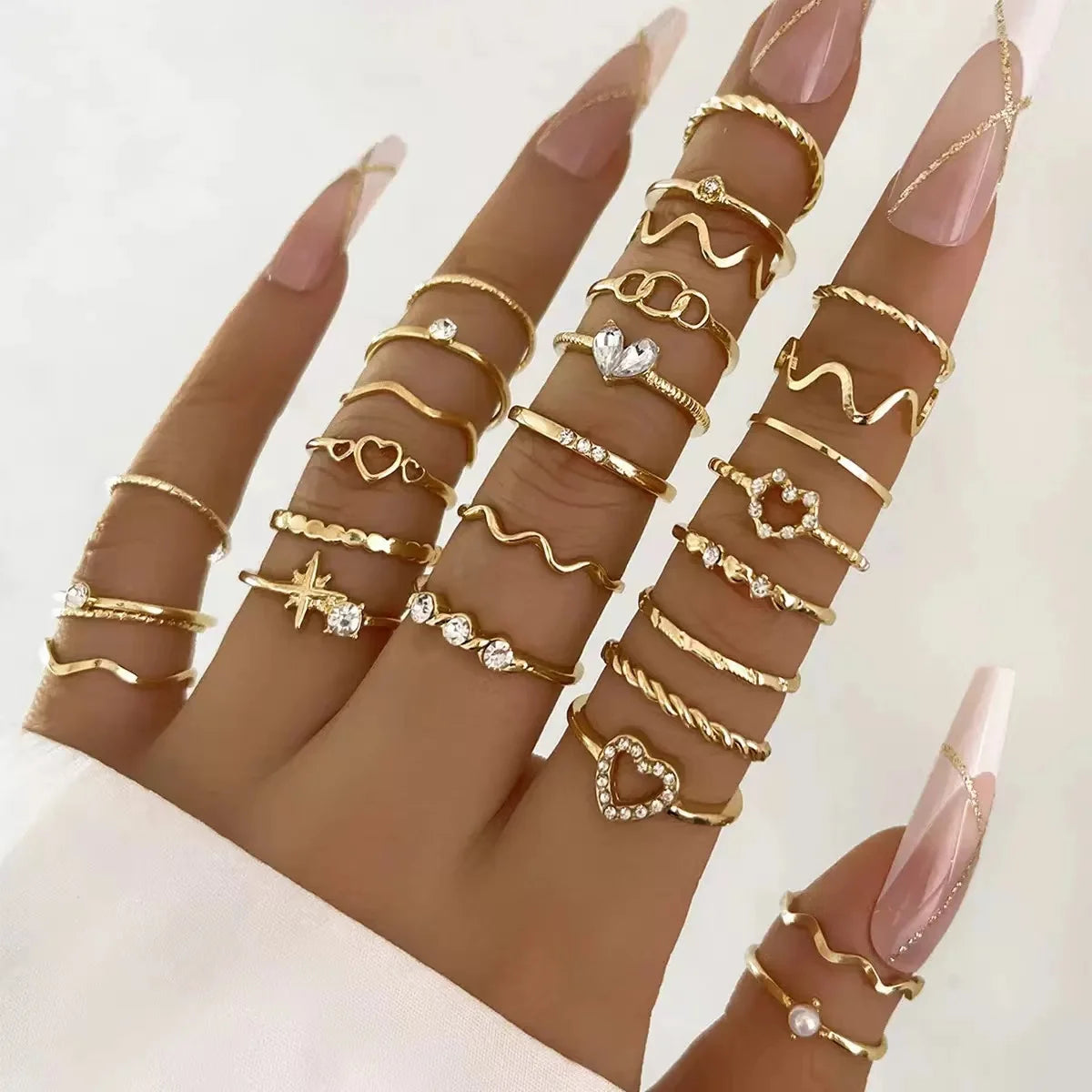 Celeste Wave Luxury Ring Set