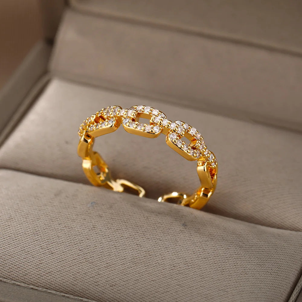 Golden Prism Zircon Ring