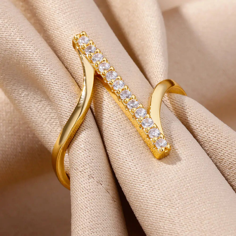 Golden Prism Zircon Ring